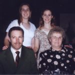 Jessica, Kathleen, Doug and Florence Cole pose at Kathleen's UofM graduation dinner. (5/4/1997)