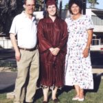 Jessica stands proud with her parents, Doug and Diane, at her graduation from ASU College of Business. (5/13/1999)