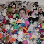 Jessica Cole with all of her collectible Puffkins. (1/17/2001)