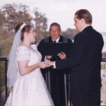 Jessica and Andrew's wedding ceremony at the Wilderness Lodge, at Walt Disney World. (2/2/2002)
