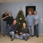 The Green and Fox families pose around the Christmas tree. (12/9/2007)