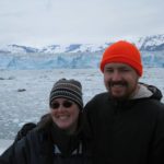Jessica and Andrew pose in front of Hubbard Glacier during an Alaskan cruise. (6/10/2008)