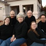 The Green and Fox families pose for this portrait outside Andrew and Jessica's home in Gilbert, Arizona. (11/25/2008)