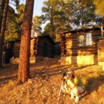 Jessica photographs the sunset from the cabin at Grand Canyon North Rim. (8/29/2009)