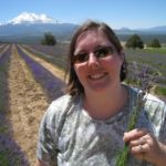 Jessica holds some freshly picked lavender in the fields near Mount Shasta in California. (7/6/2010)