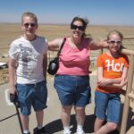 Cole, Jessica, and Rachel pose at Meteor Crater in Arizona. (6/16/2011)