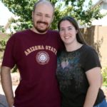 Andrew and Jessica pose in the backyard of their Gilbert home. (9/4/2011)