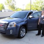 Jessica posing near her brand new, custom ordered GMC Terrain that she called Perry. (8/22/2012)