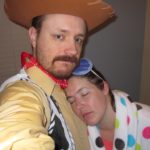 Andrew, as Woody from Toy Story, and Jessica, as "Sleepy", dress up for Halloween. (10/31/2012)