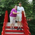 Jessica and Andrew pose on a bridge at Dow Gardens. (7/24/2015)