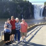 Jessica, Andrew, Karen, and Jerry pose for a photo near Montmorency Falls. (8/26/2016)