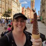 Jessica with some lody (ice cream) in Gdansk, Poland. (8/14/2017)