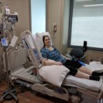 Jessica getting a blood transfusion at the Mayo Clinic. (1/17/2018)